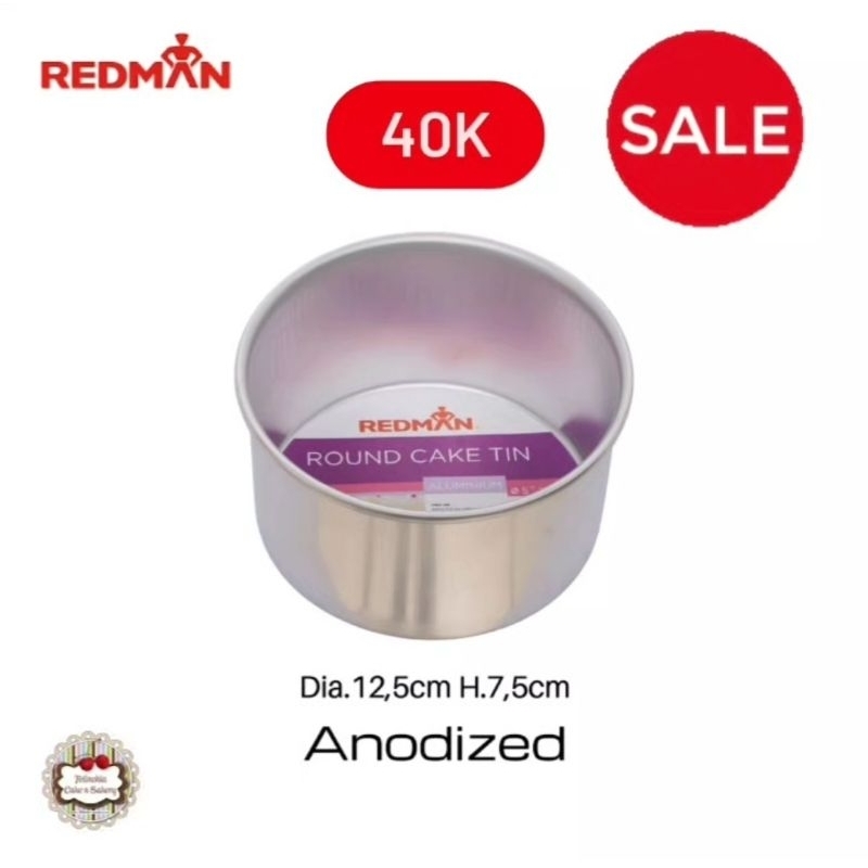 LOYANG CETAKAN KUE 12,5CM BULAT TANPA SAMBUNGAN MERK REDMAN SPONGE CAKE BOLU JADUL CHIFFON CAKE