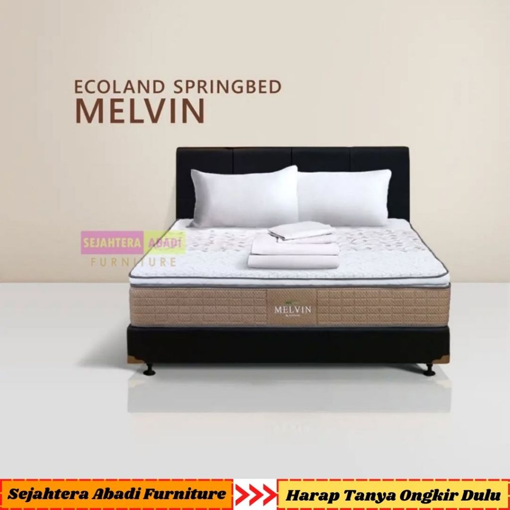 Spinno Springbed kasur Jumbo Pillow Top MELVIN Ecoland Spring Bed Matras & Full set