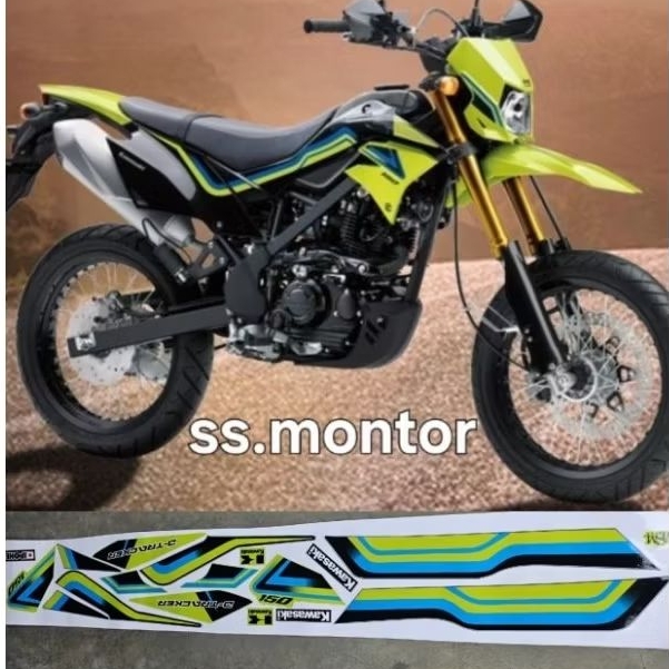 STRIPING STIKER KAWASKI DTRACKER 2021 KUNING HITAM