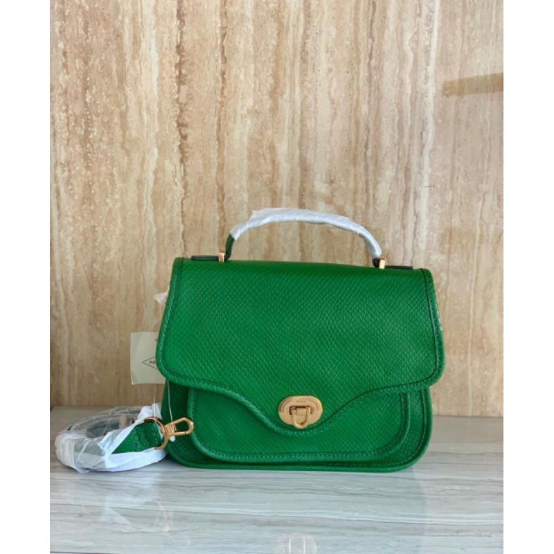 tasFossil Heritage Top Handle Crossbody Medium Green