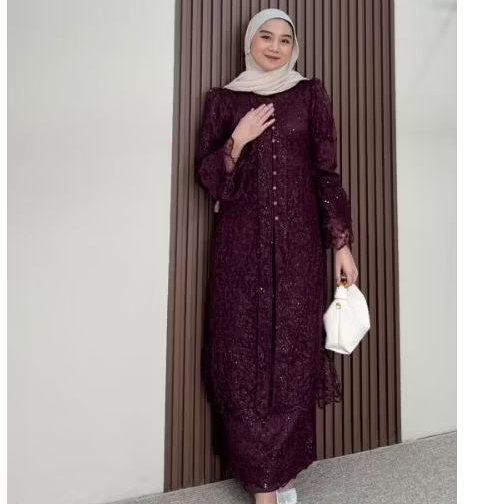set rok tunik burgundy Nadia