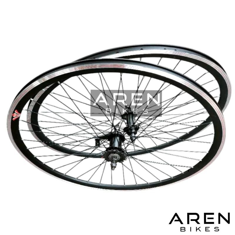 WHEELSET SEPEDA 700C LESPO 3CM TORPEDO RODA JADI FIXIE BALAP ROAD BIKE HYBRID VELG RIMS RIM 700 C JA