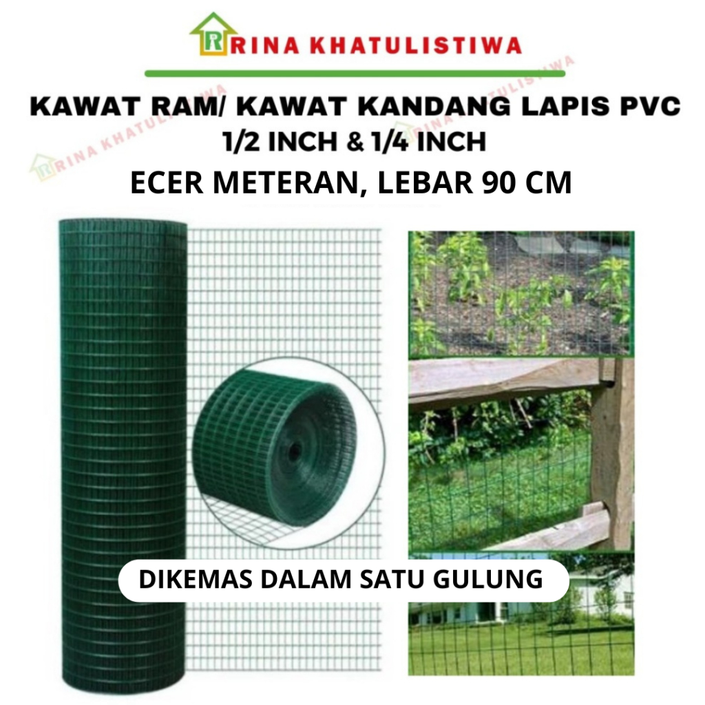 Kawat Ram Hijau Kawat Kandang Meteran Permeter Lebar Kawat 90cm  1/4 inch,1/2 inch Anti Karat