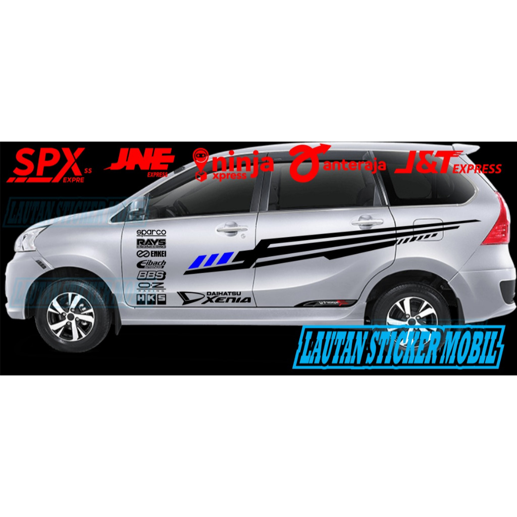 cutting sticker mobil daihatsu  xenia avanza  tipe E G R dll stiker body samping mobil all new xenia