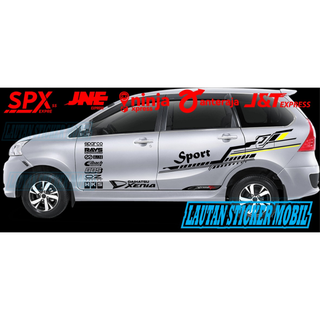 cutting sticker mobil daihatsu  xenia avanza tipe E G R dll stiker body samping mobil all new xenia 