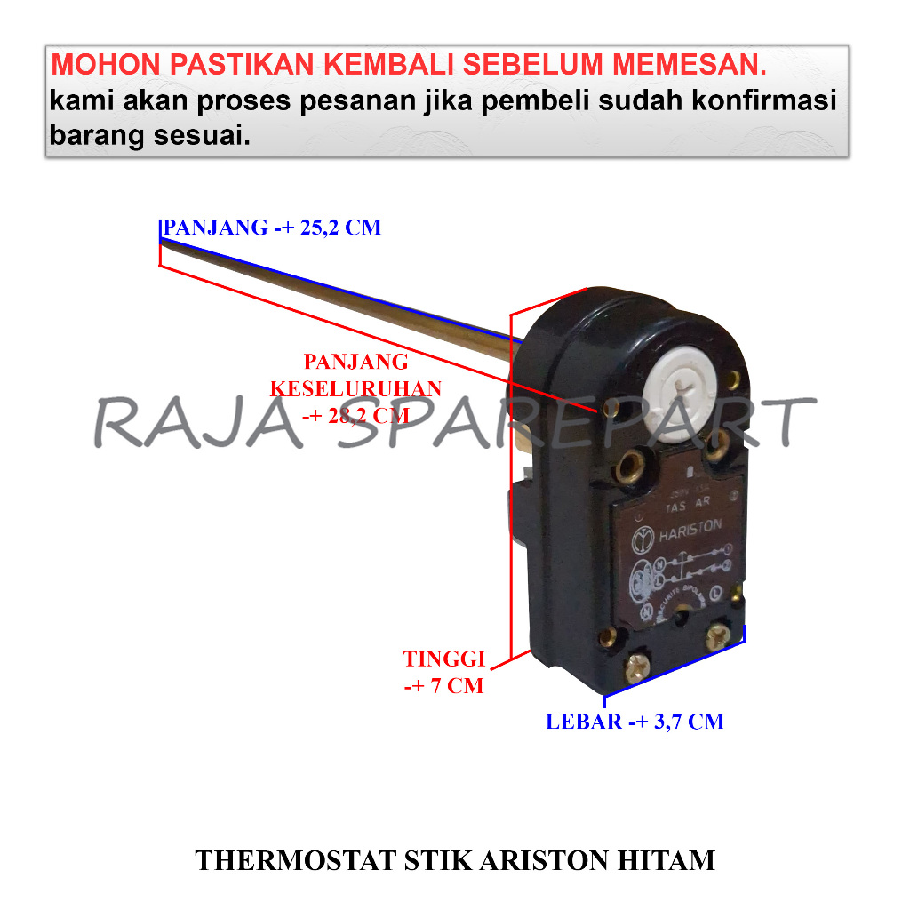 TSAH ARISTON / THERMOSTAT WATER HEATER / THERMOSTAT STIK ARISTON HITAM