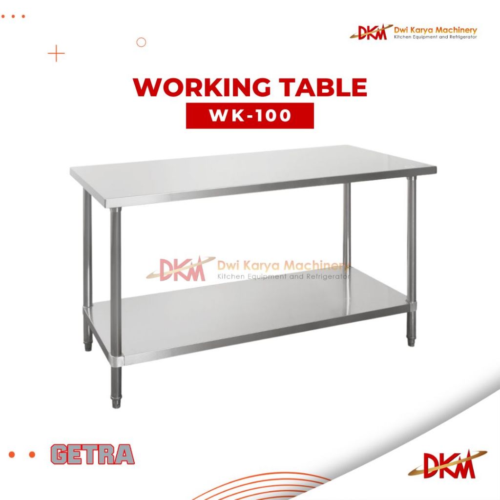Meja Dapur Stainless / Meja Stainless Dapur / Working Table Stainless Steel WK-100 / Meja Stainless