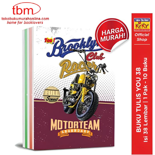 

TBMO 1 Pack / 10 Pcs Buku Tulis Murah YOU by Kiky Isi 38 Lembar