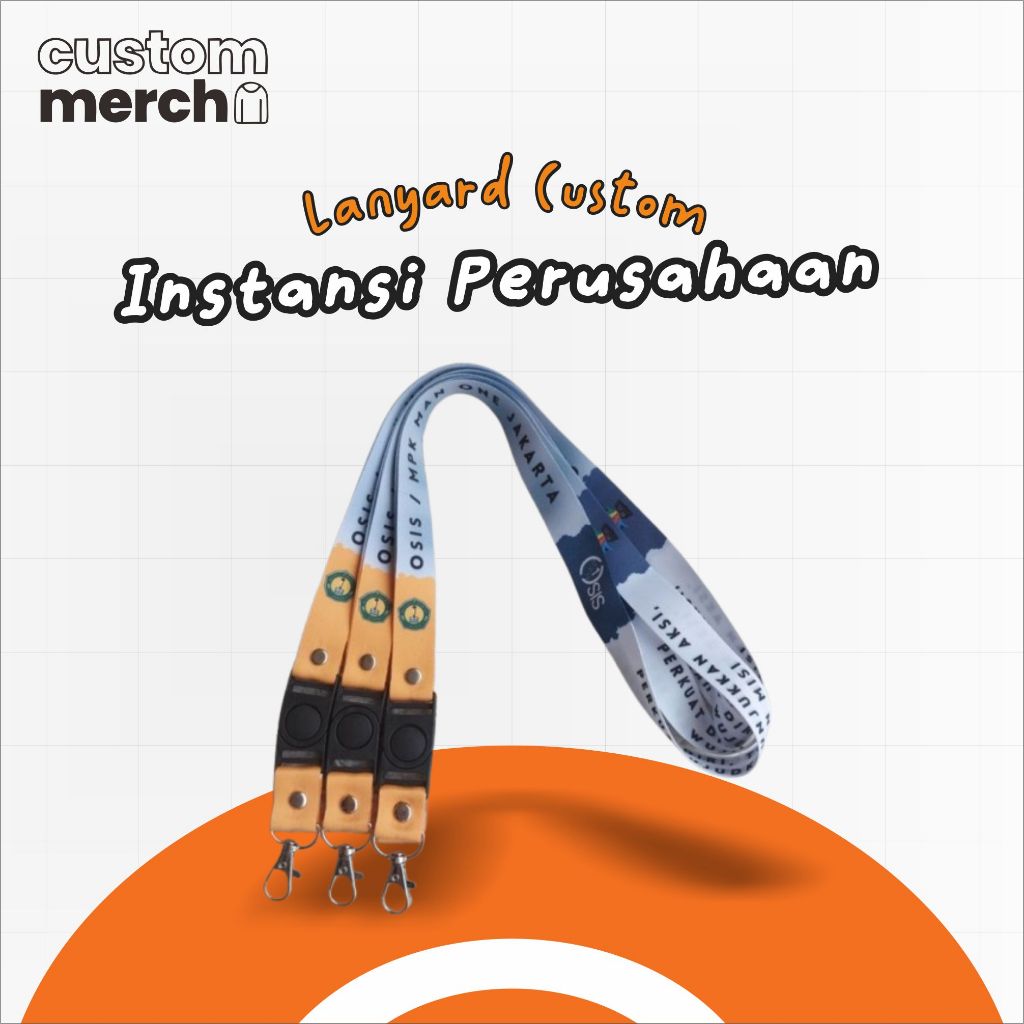 

Lanyard Custom Desain Bebas - Sablon 1sisi atau 2sisi min.6pcs