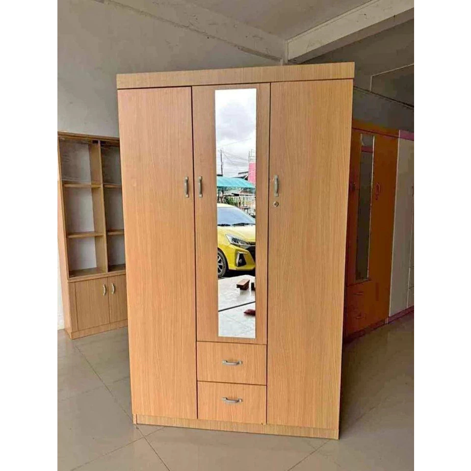 Lemari Pakaian Minimal 3 Pintu Lemari pakaian serbaguna Lemari Baju Kaca Gantungan BATAM