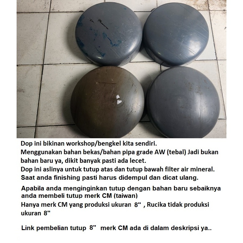 Cap Tutup s Pvc 8" 8 Inci Inch Dop Non Drat Bisa Untuk Semua Merk Pipa : Pralon Paralon Rucika Wavin