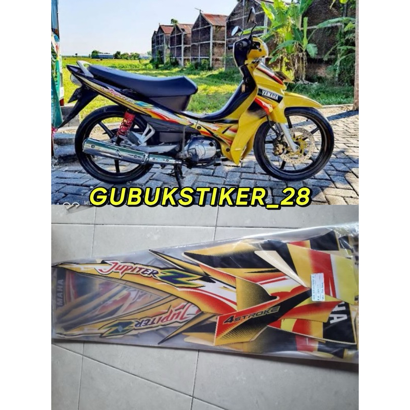 STRIPING STIKER LIS BODY MOTOR YAMAHA JUPITER Z TAHUN 2005 KUNING