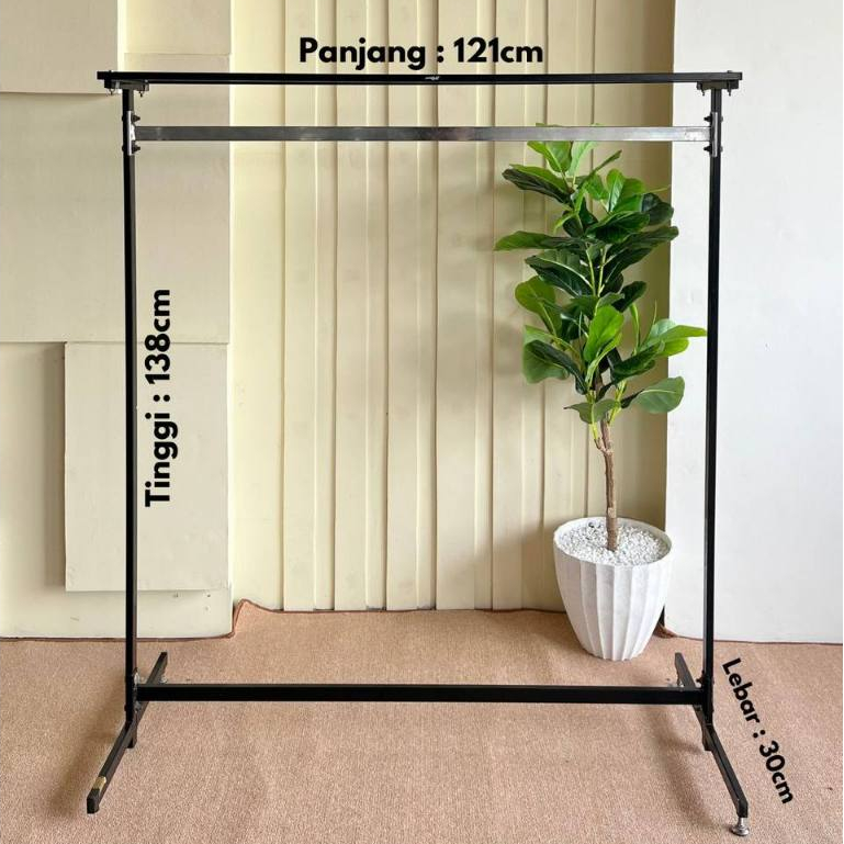 Rak Gantung Baju Serbaguna 1 - Besi - Stand Hanger - Pajangan Gawang Berdiri - Stainless -  Bekas - 