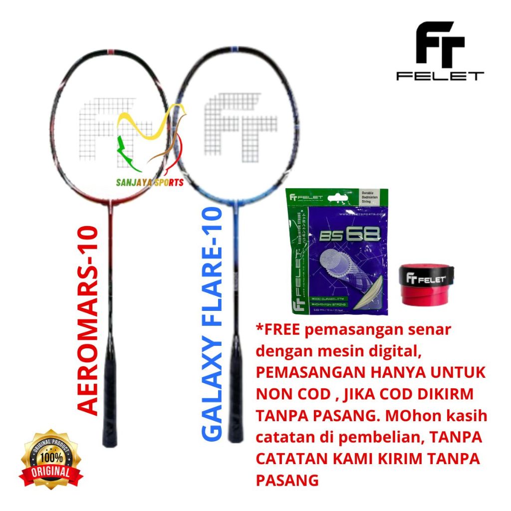 RAKET BADMINTON FELET AEROMARS 10 GALAXY FLARE 10 ORIGINAL