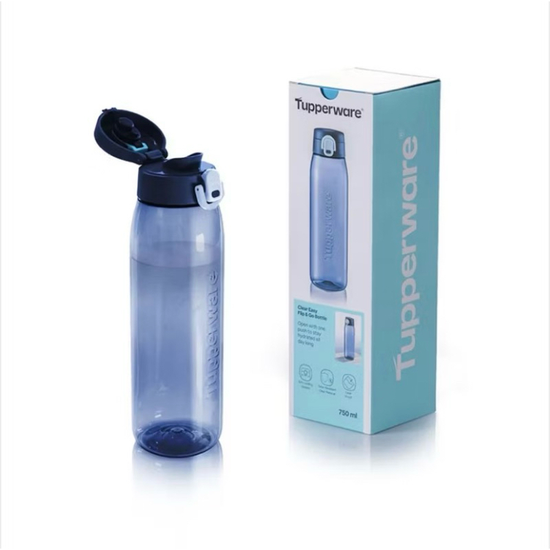 h2go Biru 750ml Crystal TUPPERWARE Botol minum