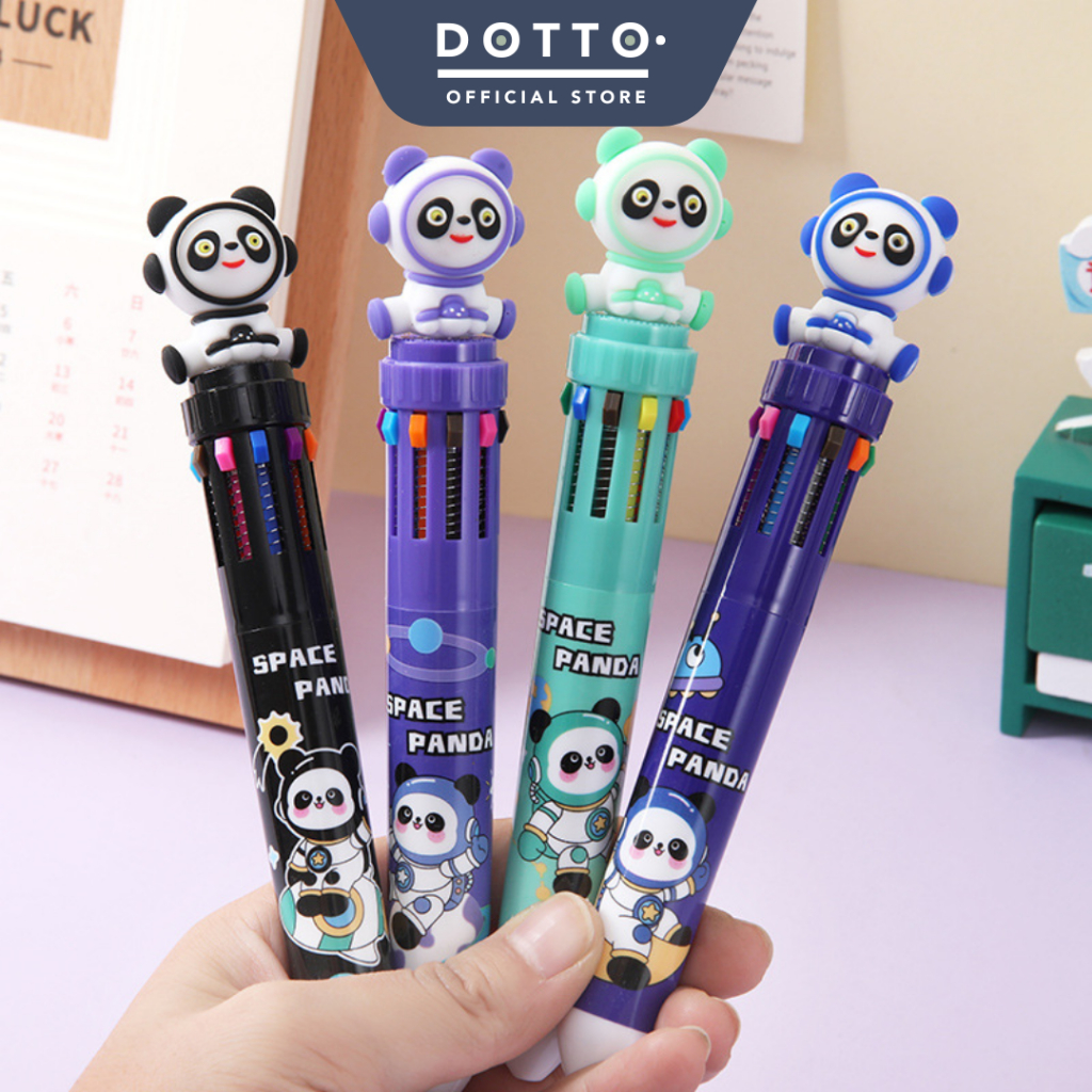 

Dotto Pulpen Karakter Space Panda 10 Warna Mekanik Pen Multicolor 0.5 MM TC