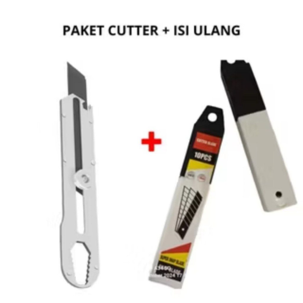 

Paket Cutter dan Isi Ulang Cutter Tajam Besi Cutter Stainless Serbaguna