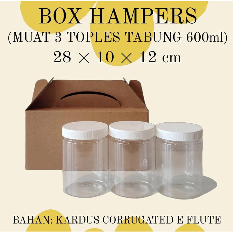 

(MIN ORDER 10 PCS) BOX TOPLES TABUNG 600ml / GABLE BOX 28x10x12 / BOX HAMPERS PARCEL LEBARAN IDUL FITRI NATAL