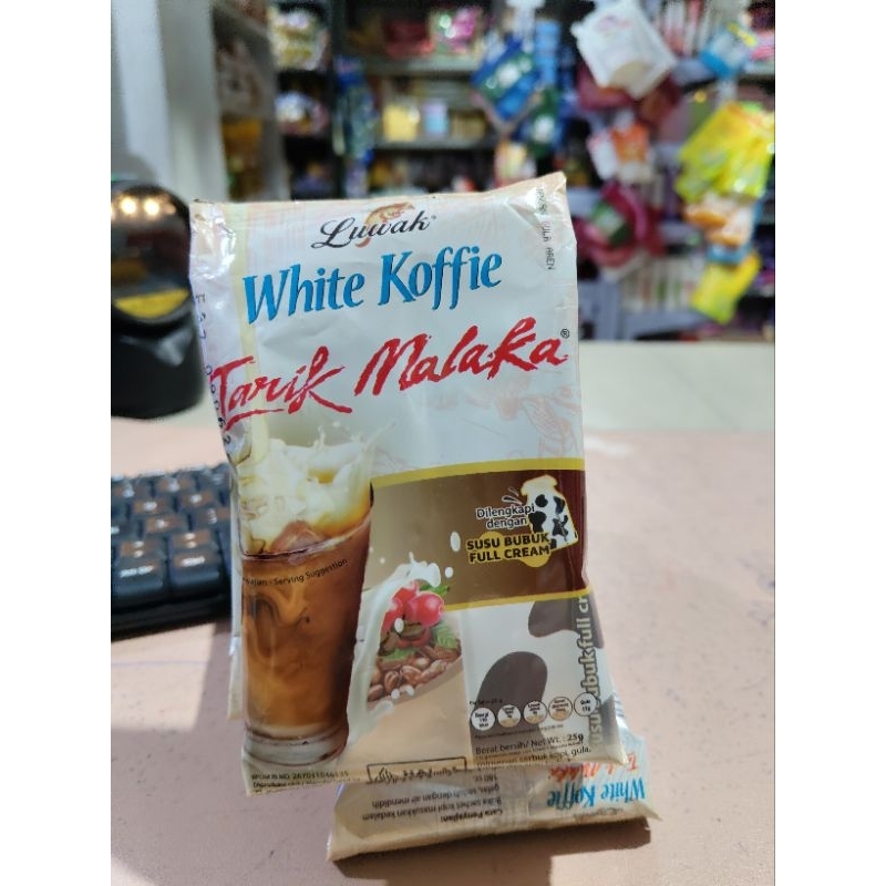 

Luwak White koffie Tarik Malaka 1 renceng isi 10 sachet @25 gr