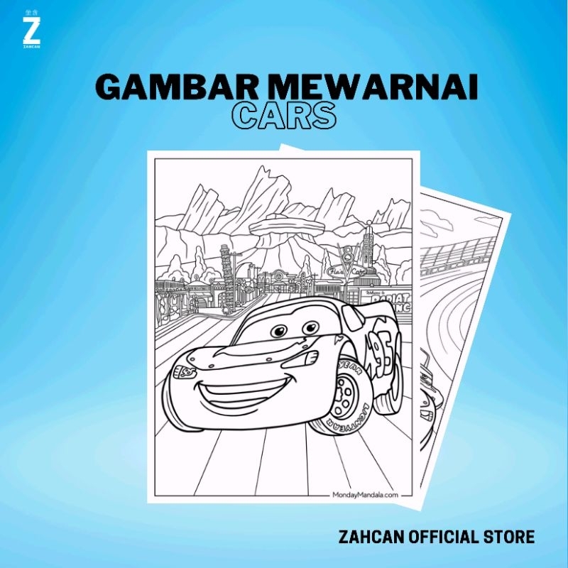 

Kertas Gambar Mewarnai A4 [ Cars ]