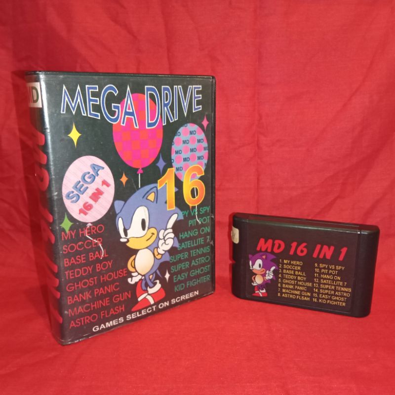 Kaset Sega Mega Drive MD 16 in 1