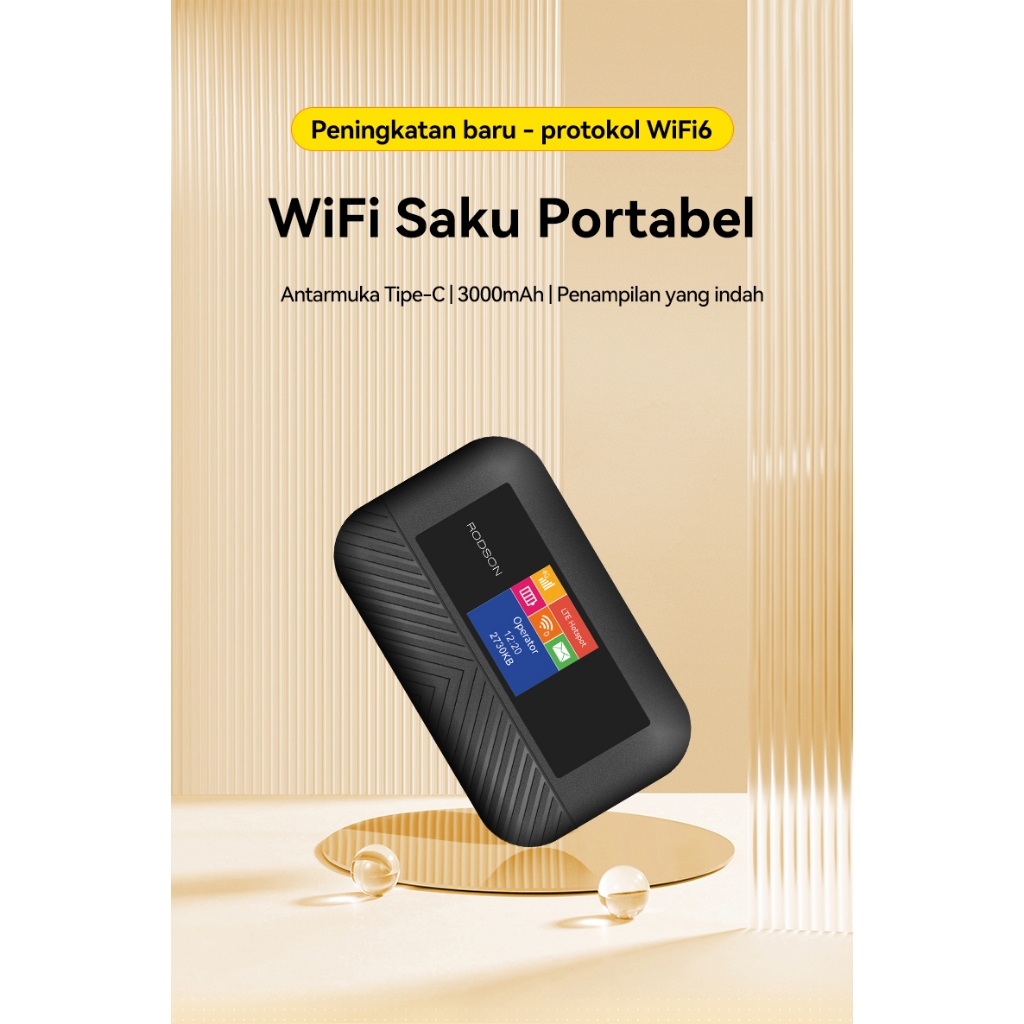 Modem Wifi Rodson RWM300X Mifi 4G LTE 300Mbps Unlock All Operator Tipe C Wifi 6