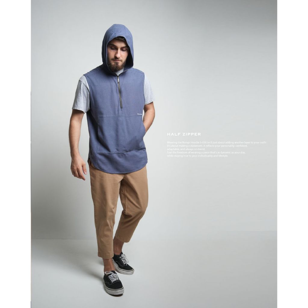 SAMASE ROMPI Sholat Hoodie Half Zipper 09S036 Linen