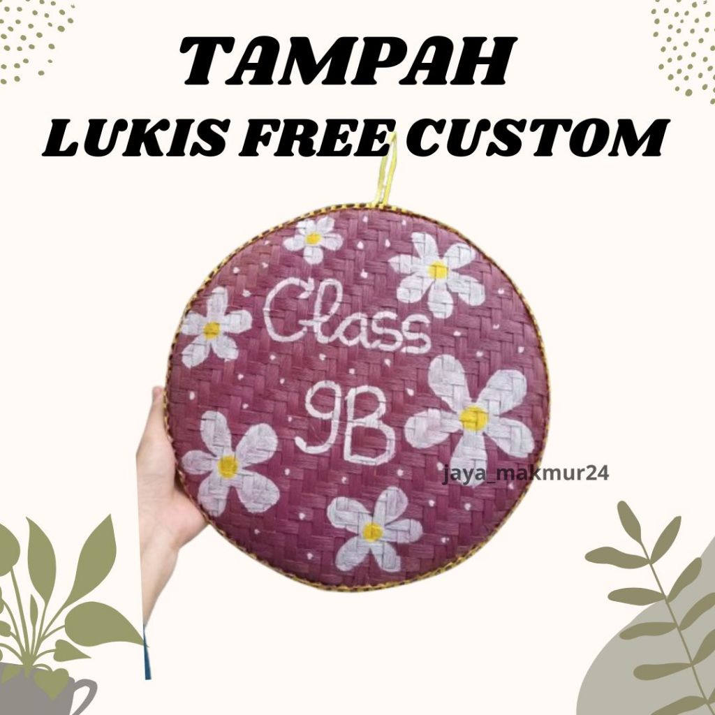 

tampah bambu lukis custom / tampah lukis d.30cm