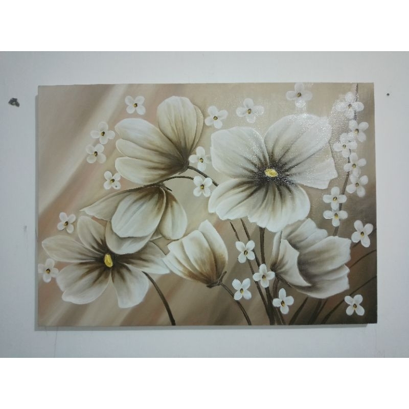 lukisan cat minyak lukisan bunga lukisan kanvas