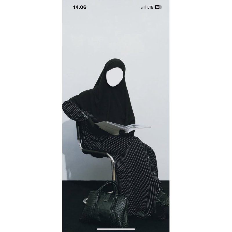 Elmadina Abaya Kemejabaya Helena XS S M Navy Black Parade [Diskon Via Shopee Video] Kemejabaya Stitc