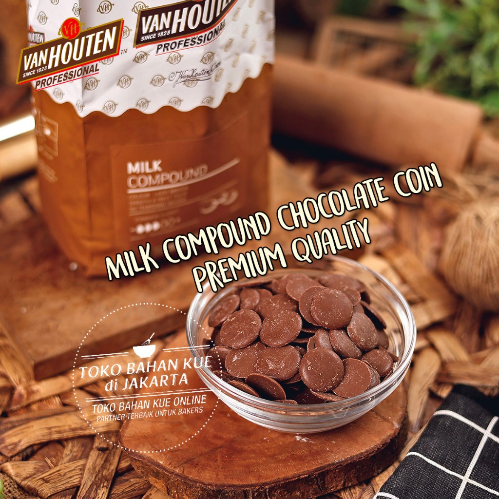

Van Houten Milk Compound Coin 500gr Chocolate Susu Cokelat Baking Coklat Manis