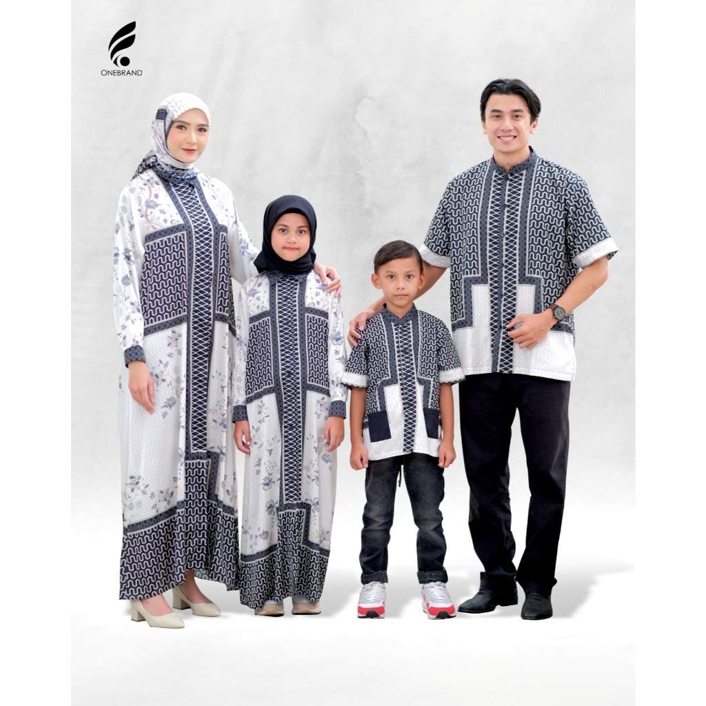 ONEBRAND Hijab Sarimbit Keluarga Lebaran Couple Ayah Ibu Anak | Dress & Kemeja | Loca , Laras , Kimy