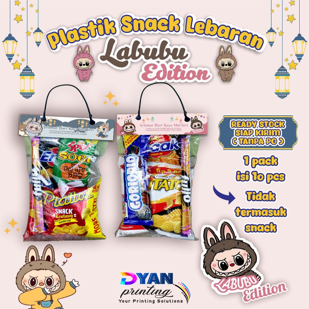 

(ISI 10) LABUBU EDITION TAS PLASTIK SNACK LEBARAN UKURAN 15 x 27 CM , READY STOCK SIAP KIRIM TANPA PO