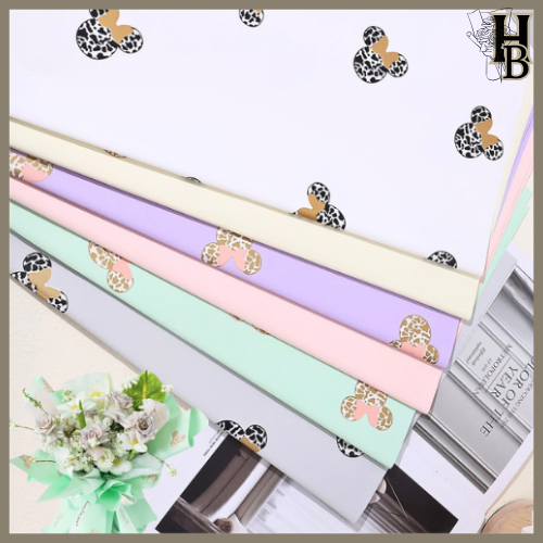 

20 LEMBAR Kertas Buket Bunga Motif Little Mouse Flower Wrapping Cellephone 6202