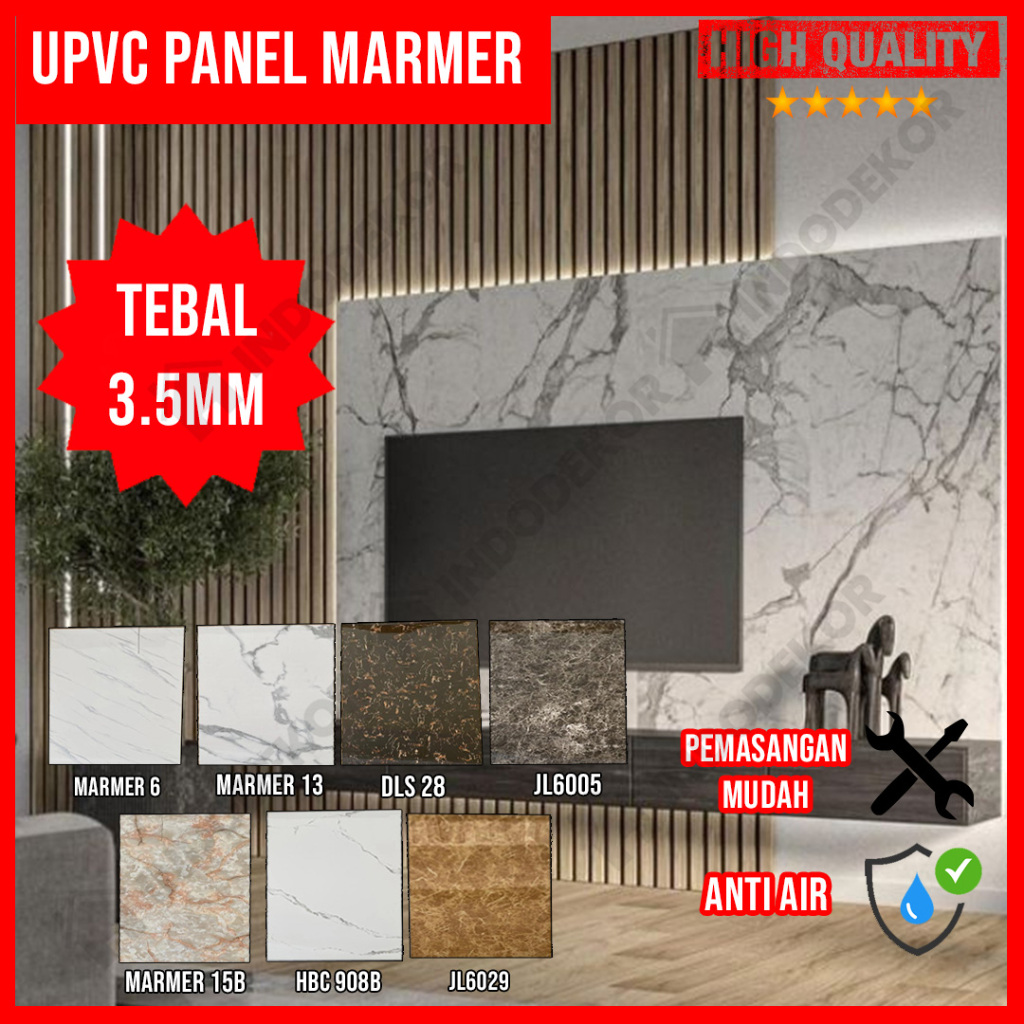 UV Marmer Panel Marmer Sheet Backdrop TV Multiplex Pelapis Dinding Dekoratif Pengganti HPL