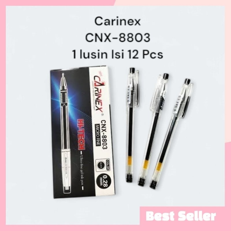 

Gel Pen Hi-TECH Micro Fine Carinex CNX-8803 0.28mm Tinta Hitam 1 Lusin Isi 12 Pcs
