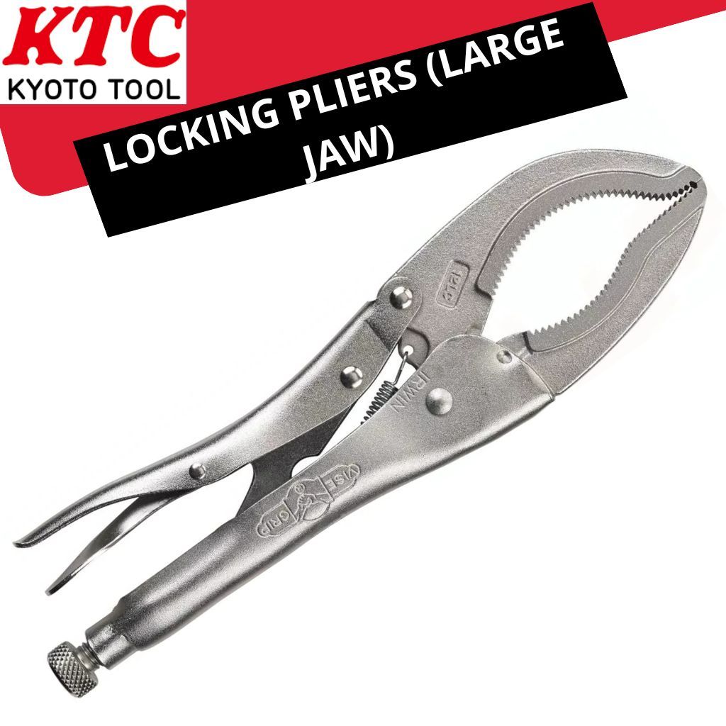 KTC Tang Buaya Jepit Bengkok 10 Inch Rahang Besar Locking Pliers-Large Jaw Tipe 12LC Panjang 265mm