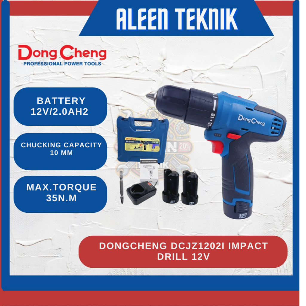 Mesin bor cordless 12V Dongcheng DCJZ1202i impact Drill DCJZ1202 DongCheng Impact Drill DCJZ1202I