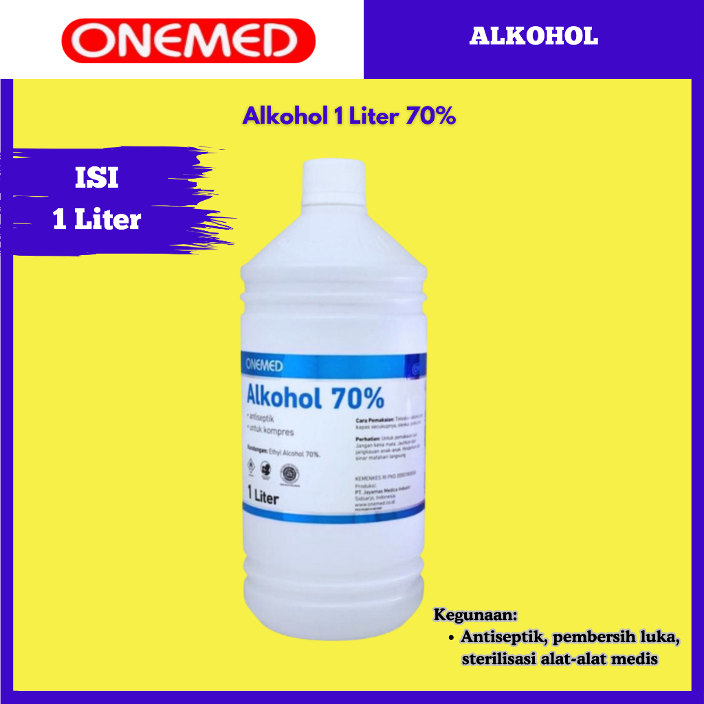 Onemed Alkohol 70 Persen 1 Liter FREE PACKING BUBBLE