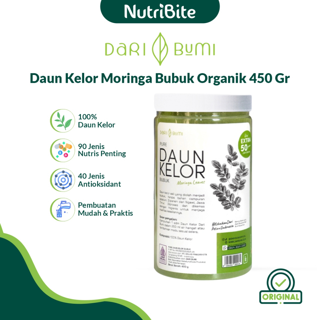 

DARI BUMI Daun Kelor Moringa Bubuk Original Premium