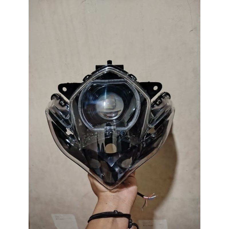 Reflektor Lampu Depan Satria Fu Barong Tanpa Frame Custom Biled Ala Ala 4.5 Inchi Super Terang