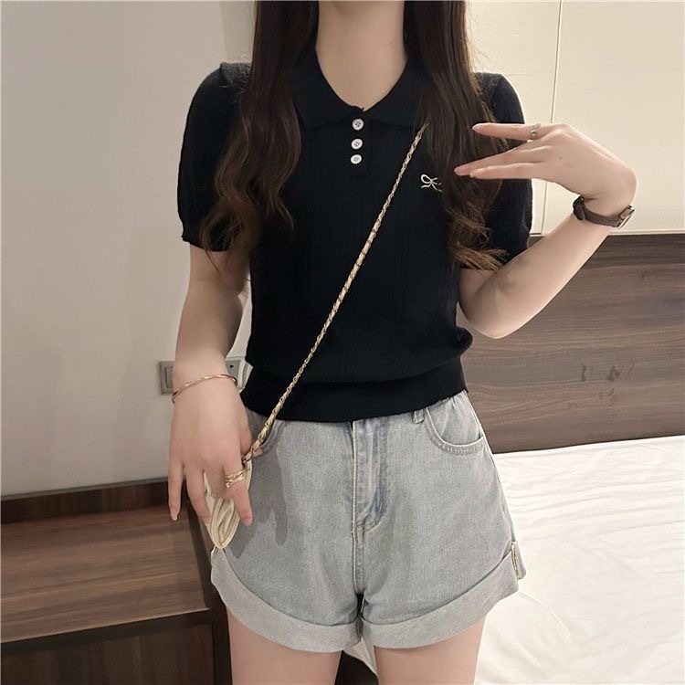 Hanolshop Baju Atasan Rajut Wanita Helya - Blus Basic Rajut Import Simple Trendy