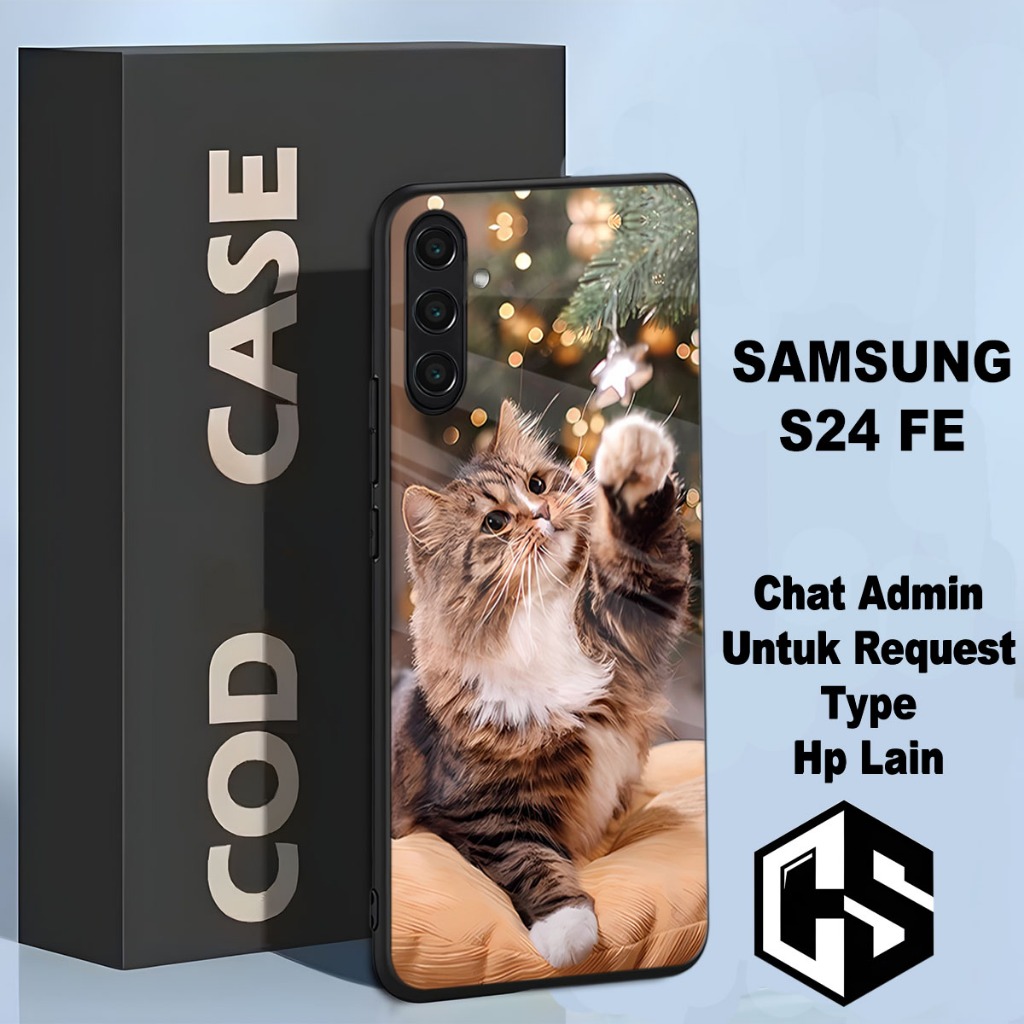 (COD 107) Softcase glossy kilau untuk type Hp SAMSUNG S24 FE / Motif Kucing/case samsung s24 fe/casi