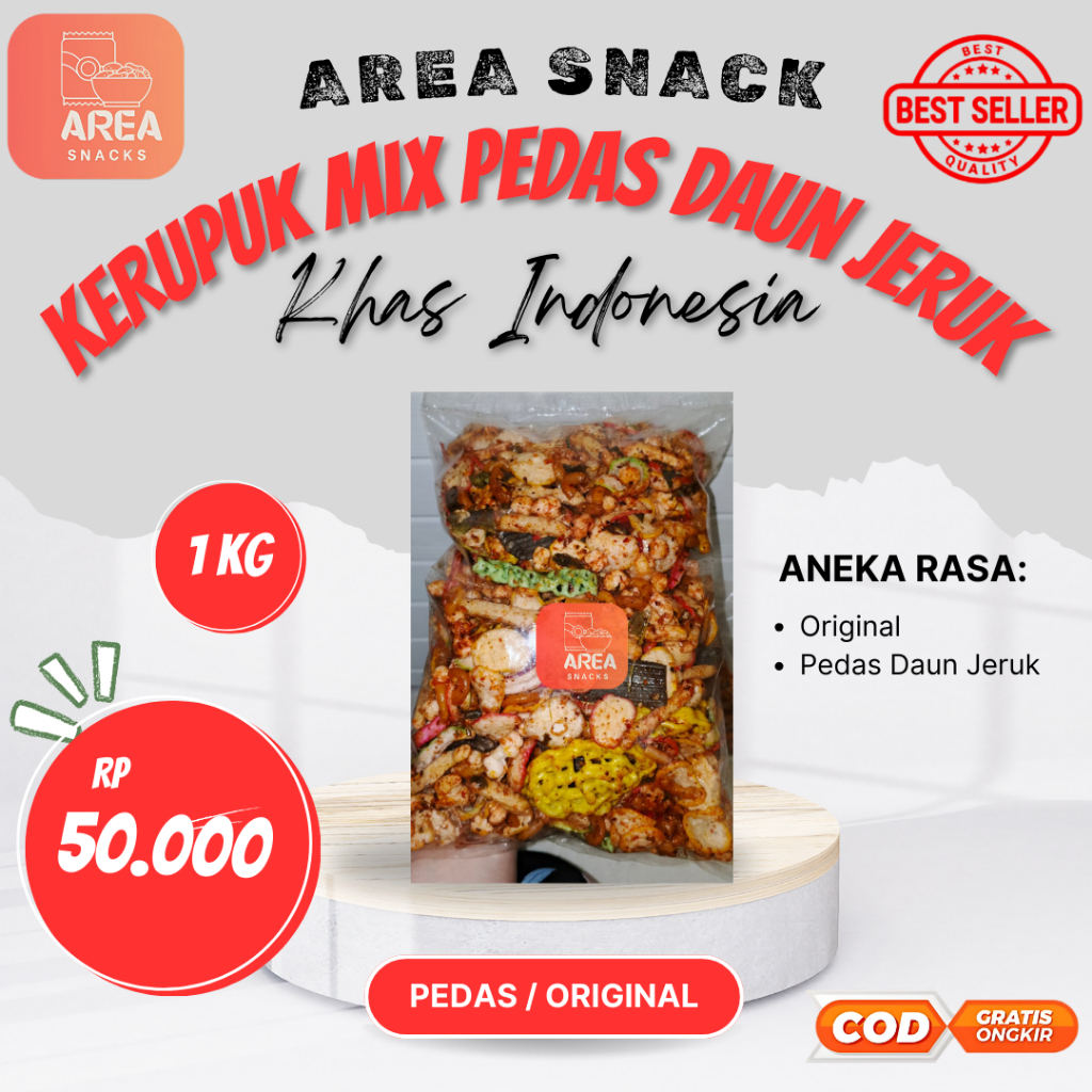 

KERUPUK MIX PEDAS DAUN JERUK 1 KG ENAK DAN PEDAS FOOD CEMILAN