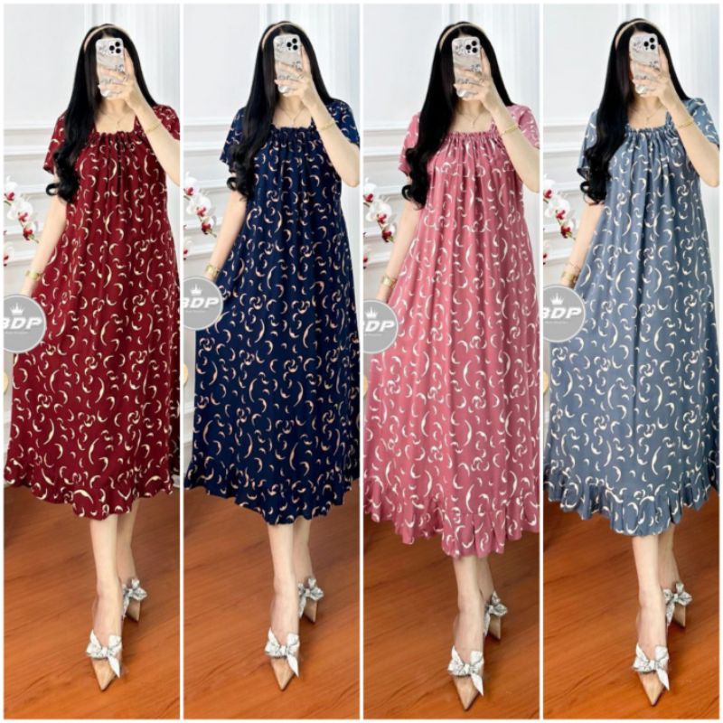 Daster Wanita Kekinian Model Terbaru 2025 Serut Dada Bahan Rayon Premium