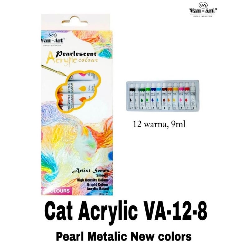 

CAT ACRYLIC WARNA METALIC (Harga 1 set isi 12 warna)cat lukis akrelic