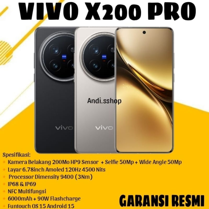 VIVO X200 PRO RAM 16/512GB CAMERA 200MP HP9SENSOR GARANSI RESMI