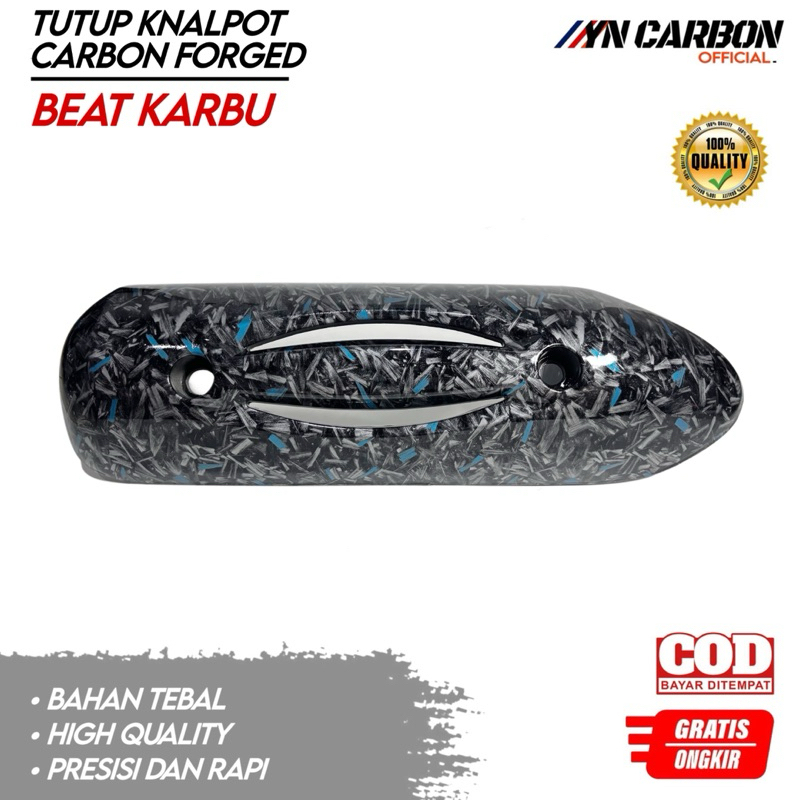 Cover Knalpot Carbon Forged Beat Karbu Tutup Knalpot Beat Karbu Carbon Forged Tameng Knalpot Beat Ka