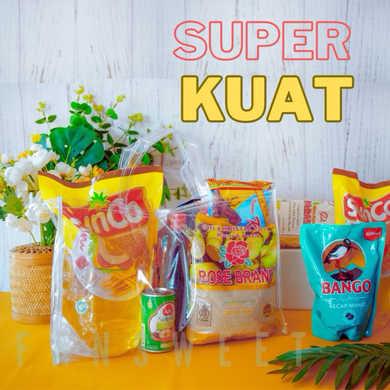 

1 Lusin Tas Mika Transparan Hampers Lebaran Sembako P36 x L10 x T25 cm