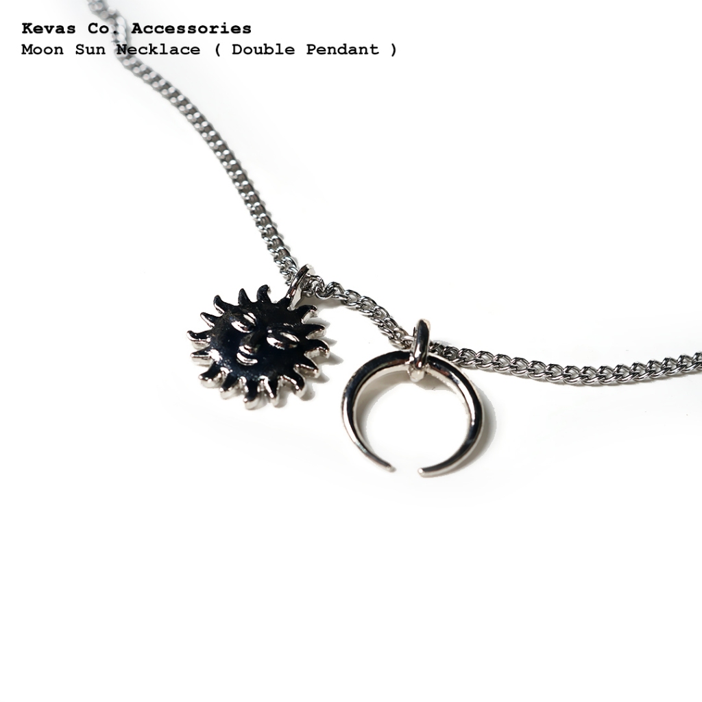 Kevas Moon Sun Necklace / Kalung (Double Pendant)